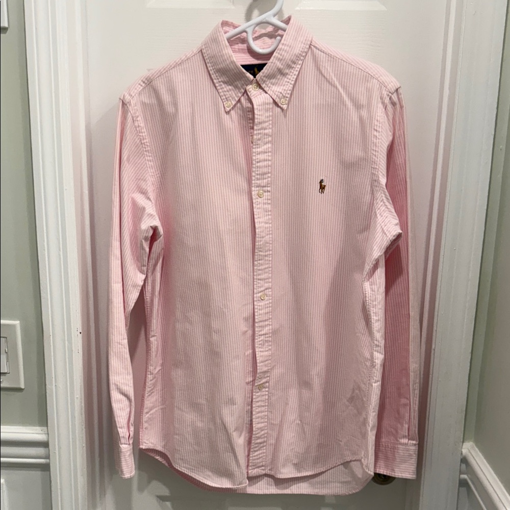 Polo Ralph Lauren Men's Button Down Oxford Shirt light pink stripe